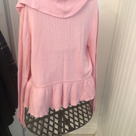 Pink Cotton Cottagecore Feminine Waterfall Collar Cardigan - Picture 4 of 4